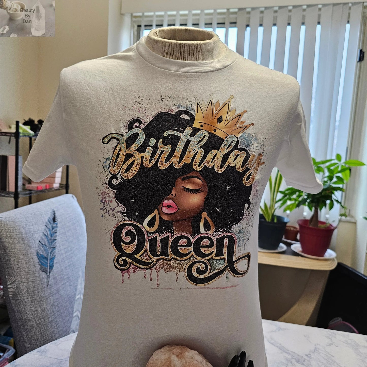 Birthday Queen Premium Cotton Unisex T-Shirt Beauty by Dani