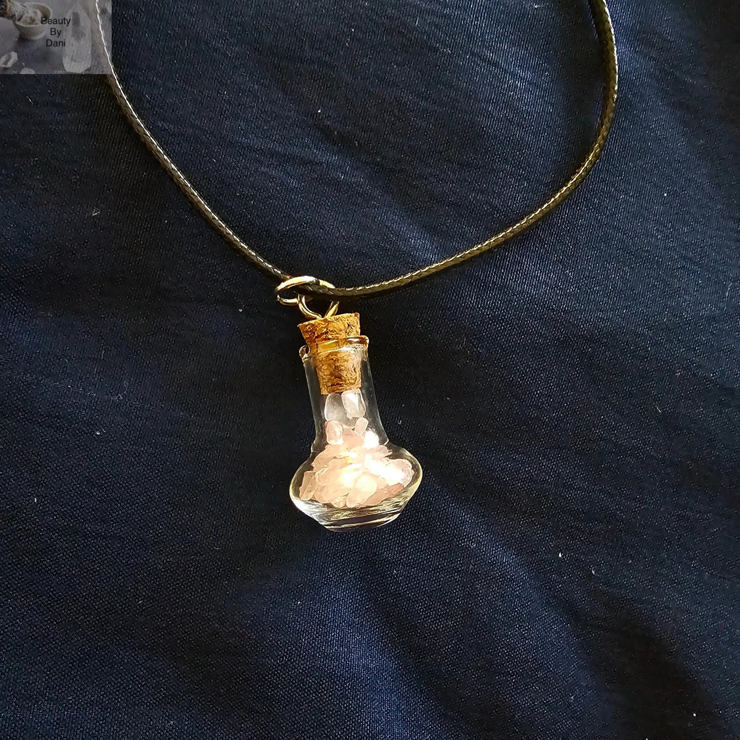 Rose Quartz Healing Necklace Genuine Stone Beauty by Dani