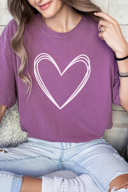 Heart Valentine's Day Comfort Colors Graphic Tee