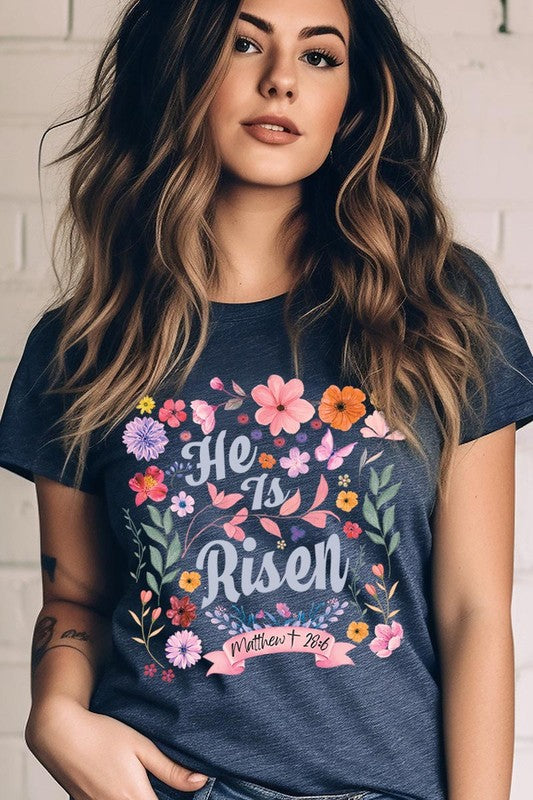 He is Risen Easter Christian Graphic T Shirts