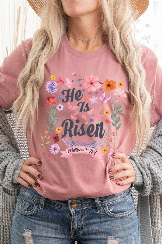 He is Risen Easter Christian Graphic T Shirts
