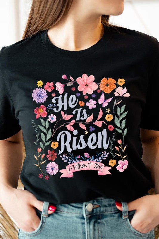 He is Risen Easter Christian Graphic T Shirts