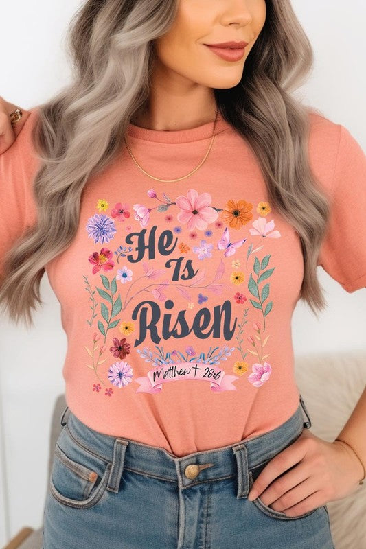 He is Risen Easter Christian Graphic T Shirts