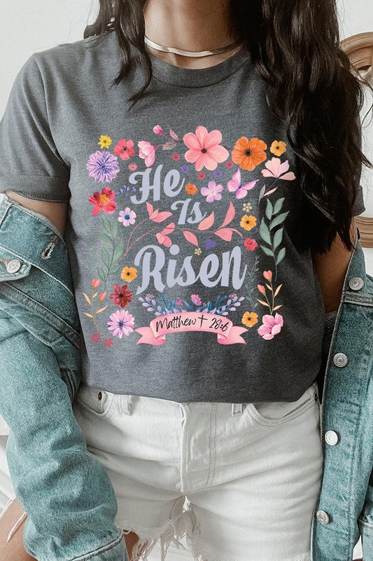 He is Risen Easter Christian Graphic T Shirts