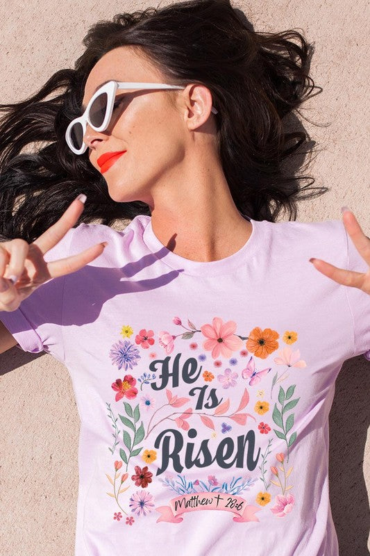 He is Risen Easter Christian Graphic T Shirts