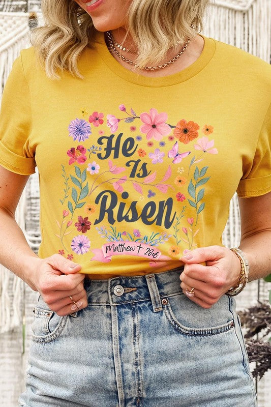 He is Risen Easter Christian Graphic T Shirts