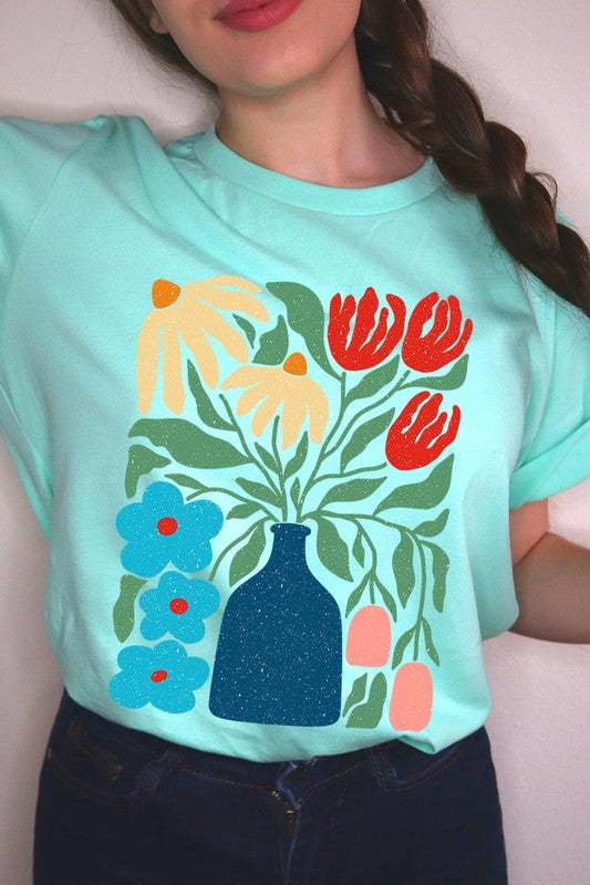 Boho Abstract Floral Graphic Unisex T Shirts