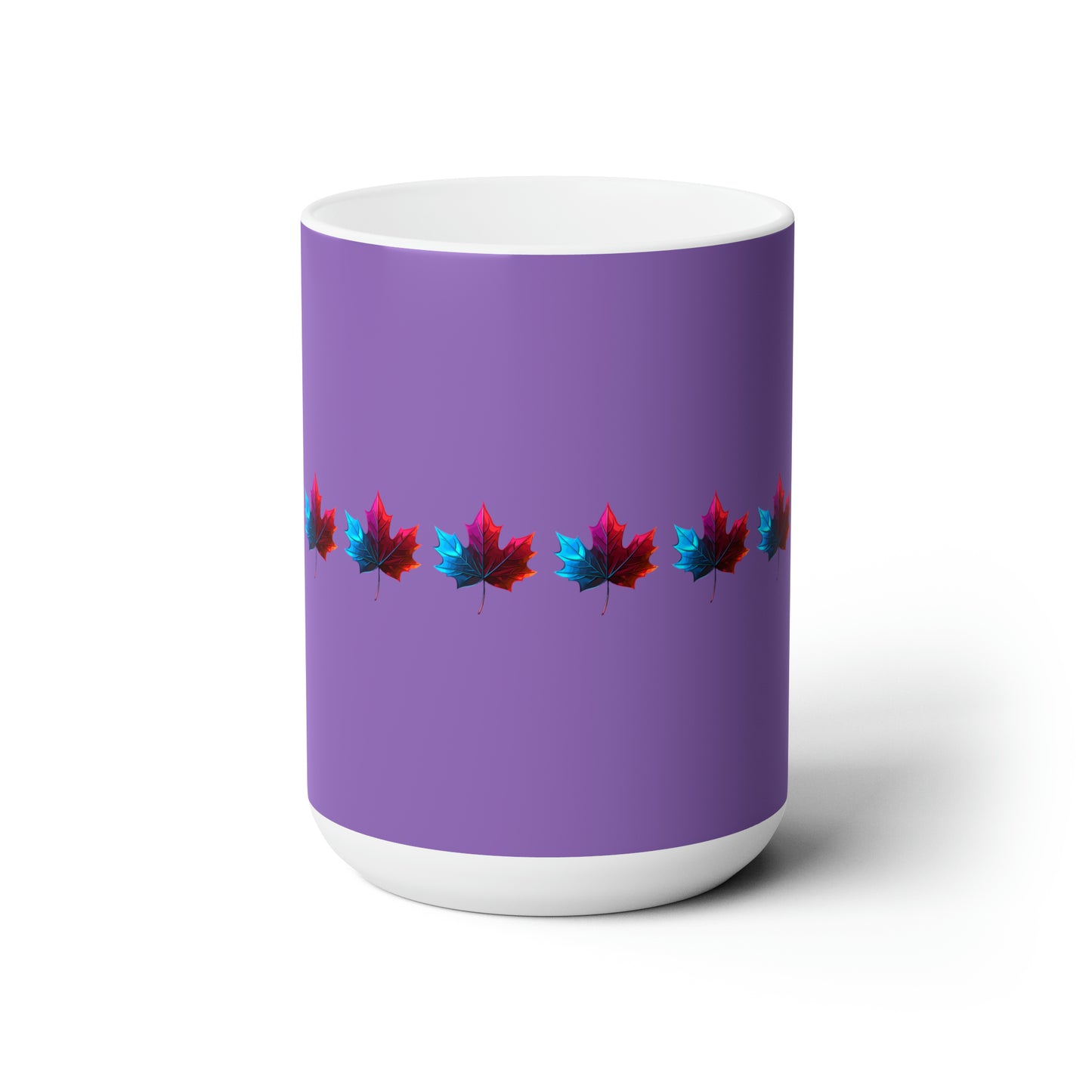 Canada Maple Leaf design Light purple Christmas Ceramic Mug 15oz