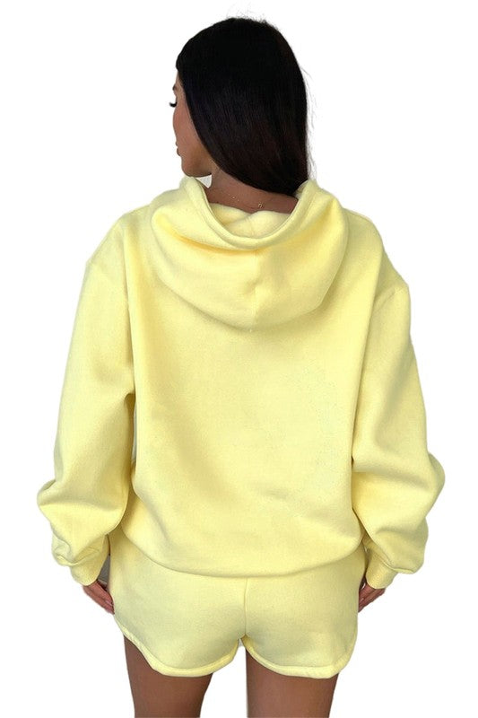 Sexy Two Piece Hoodie and Shorts Set