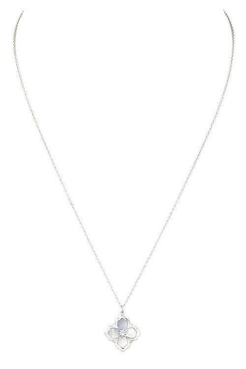 MOP Clover Pendant Necklace