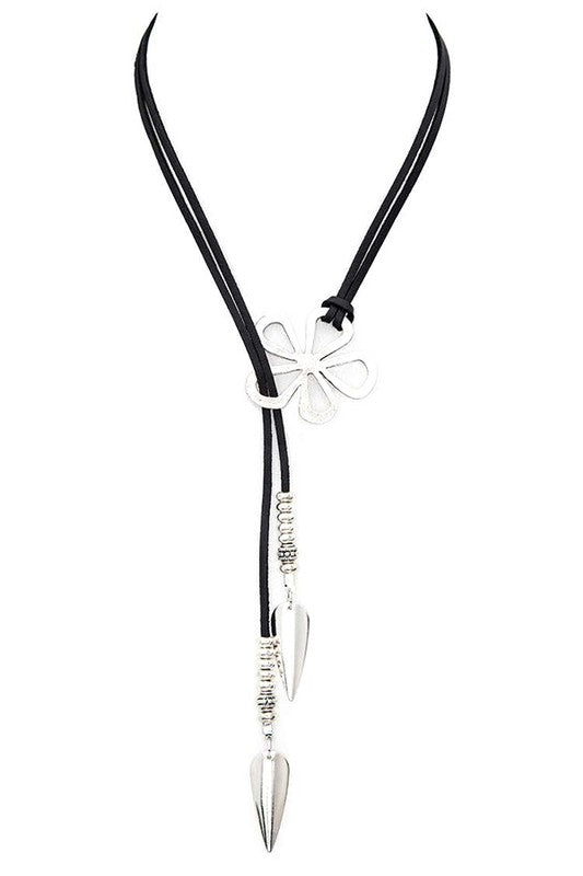 Metal Flower Convertible Cording Necklace