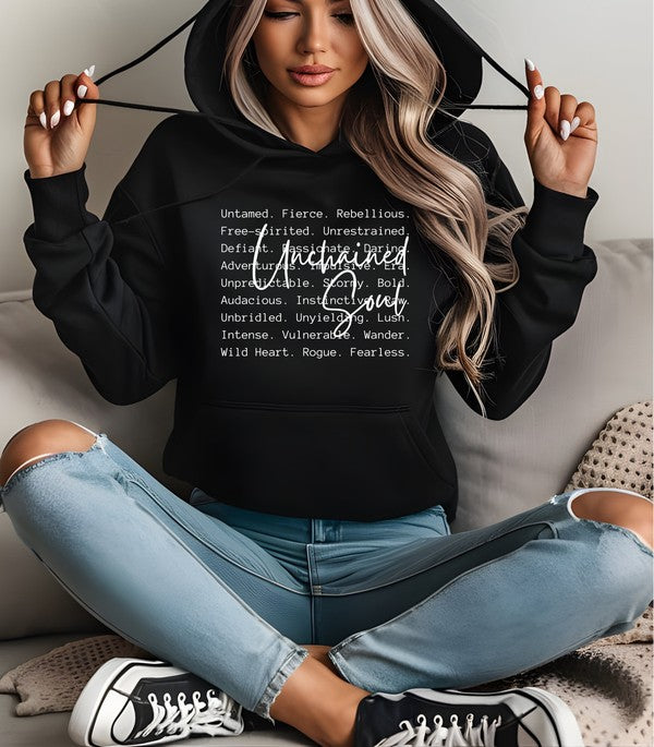 Soul Words Graphic Hoodie Unchained Cotton Blend Hoodie