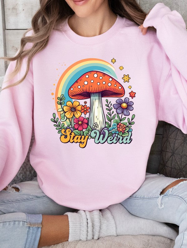 Stay Weird Graphic Crewneck Sweatshirt