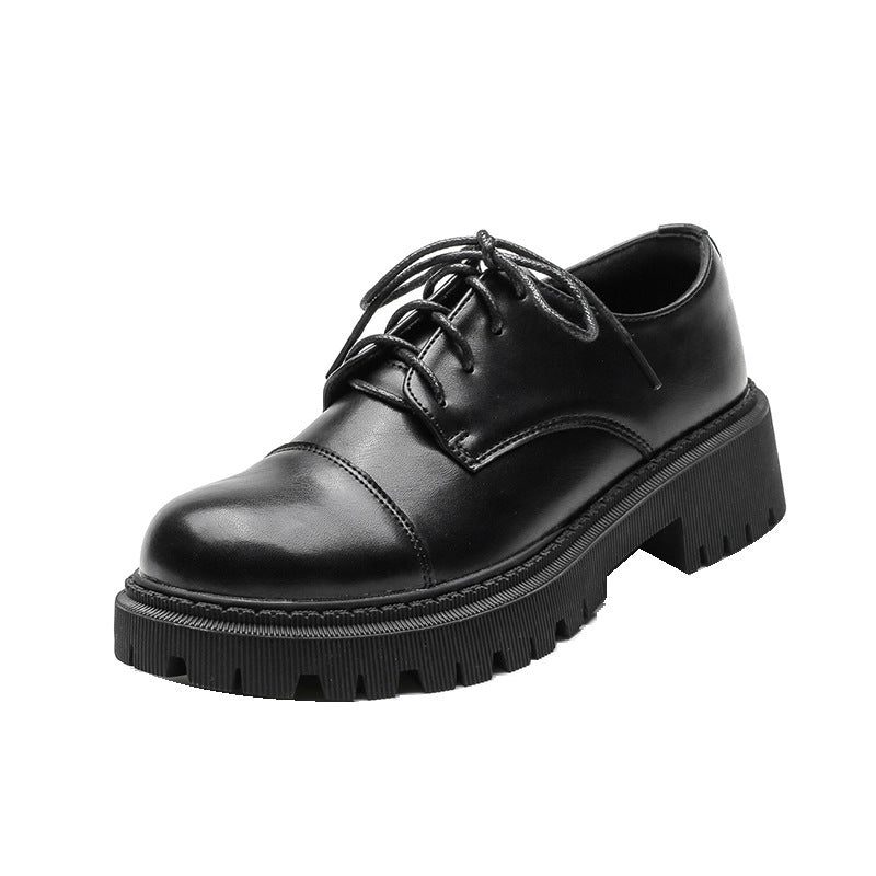 Solid-Color Retro Slip-On Platform Shoes Women’s Platform Shoes