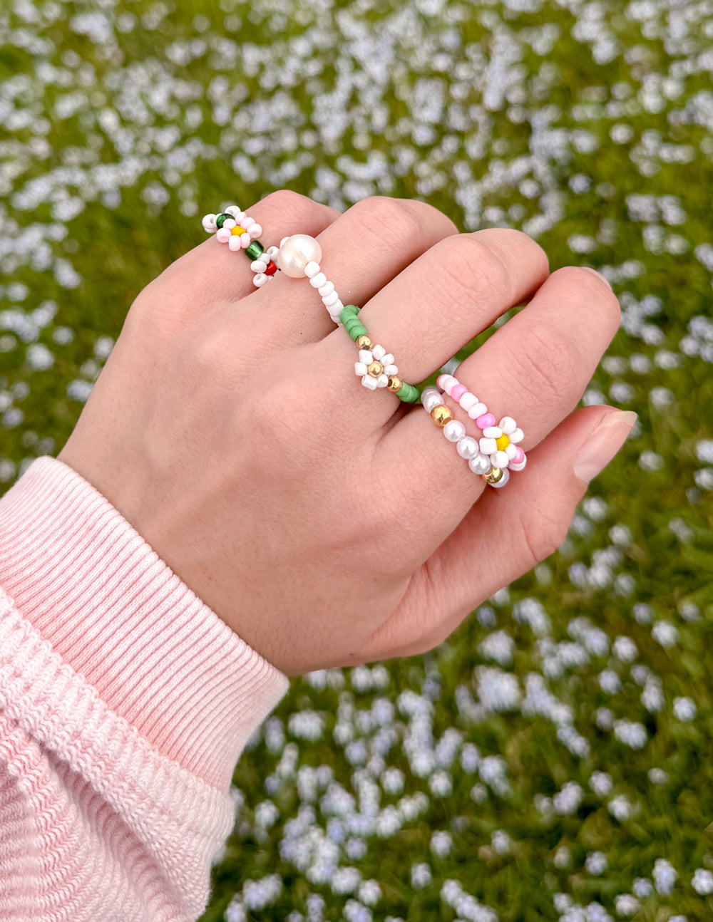 Garden Beaded Ring Set Jewelry Elevated Faith