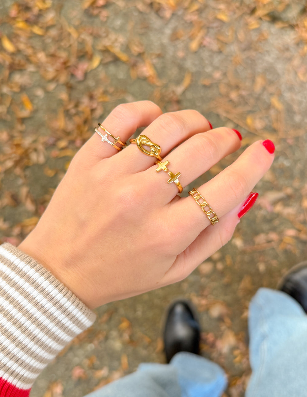 Gold Knot Simple Symbol Ring Elevated Faith
