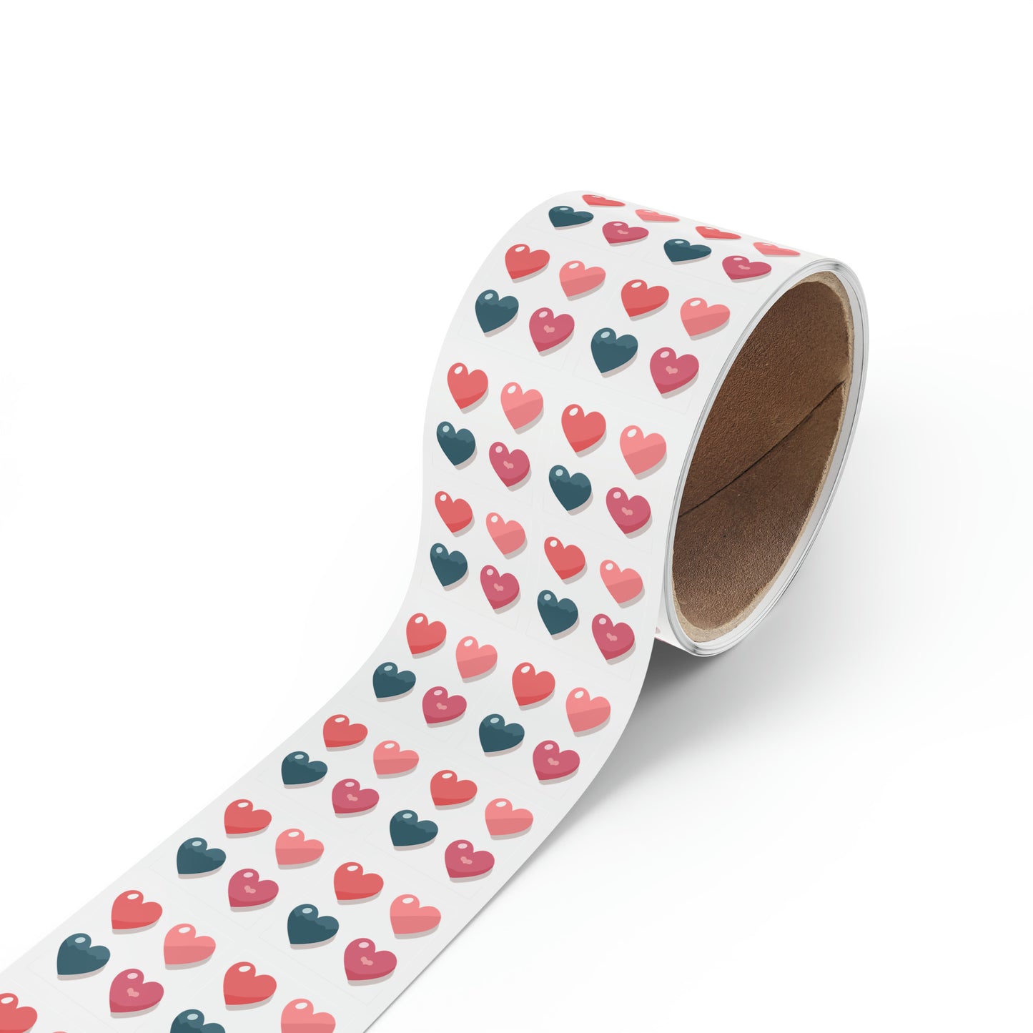 Valentine's day four hearts Square Sticker Label Rolls