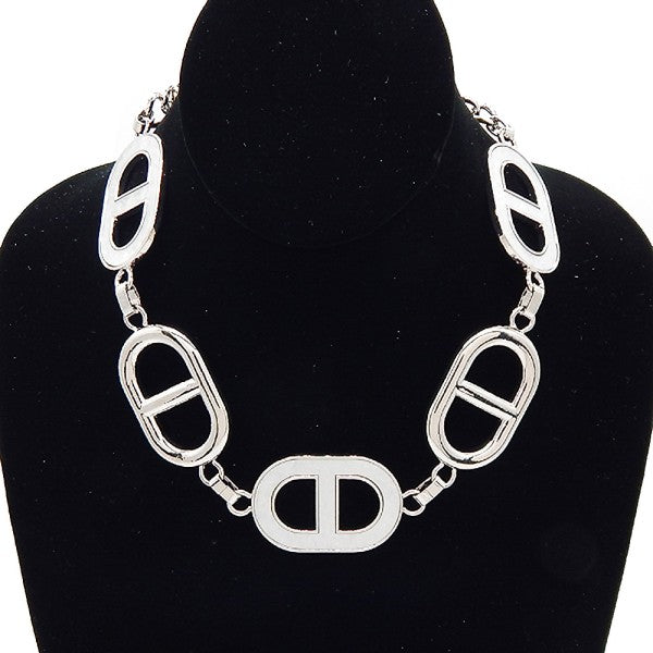 Theta Anchor Link Chain Bold Necklace