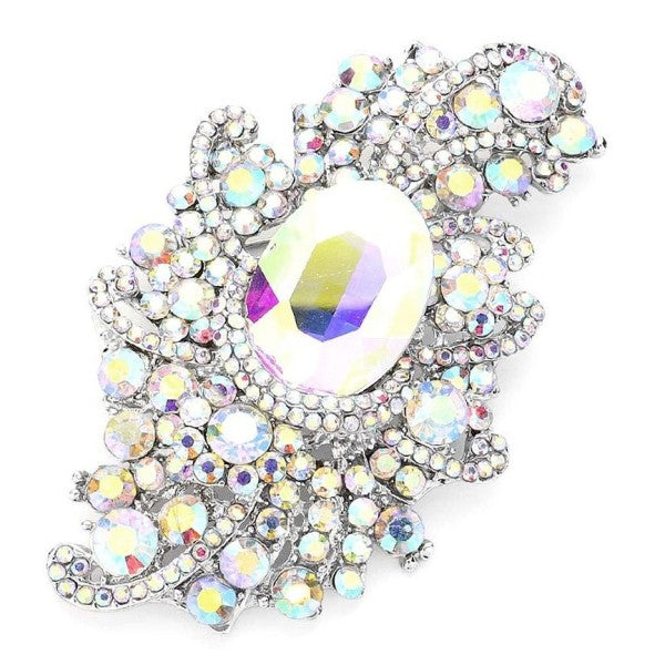 Duke Bloom Rhinestone Floral Brooch Pin Sophisticated