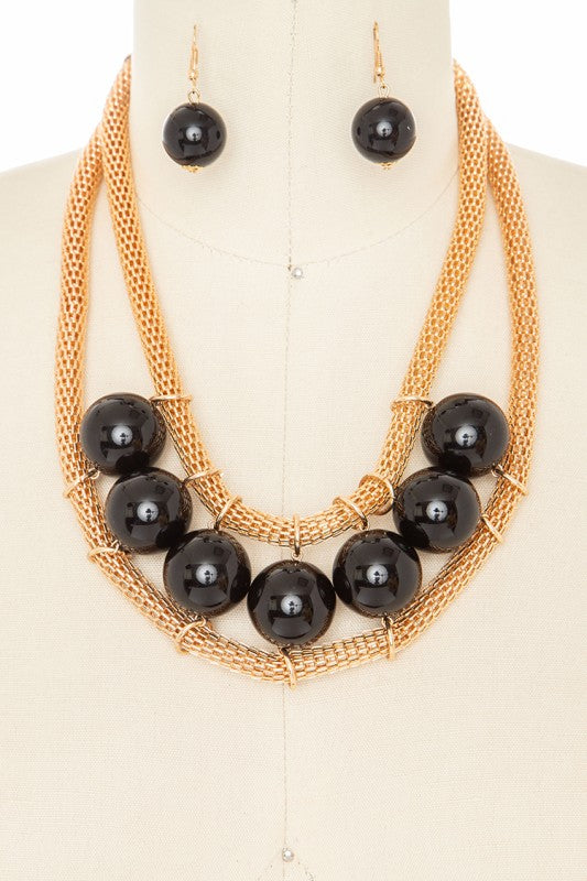 Large Pearl Iconic Statement Necklace Set