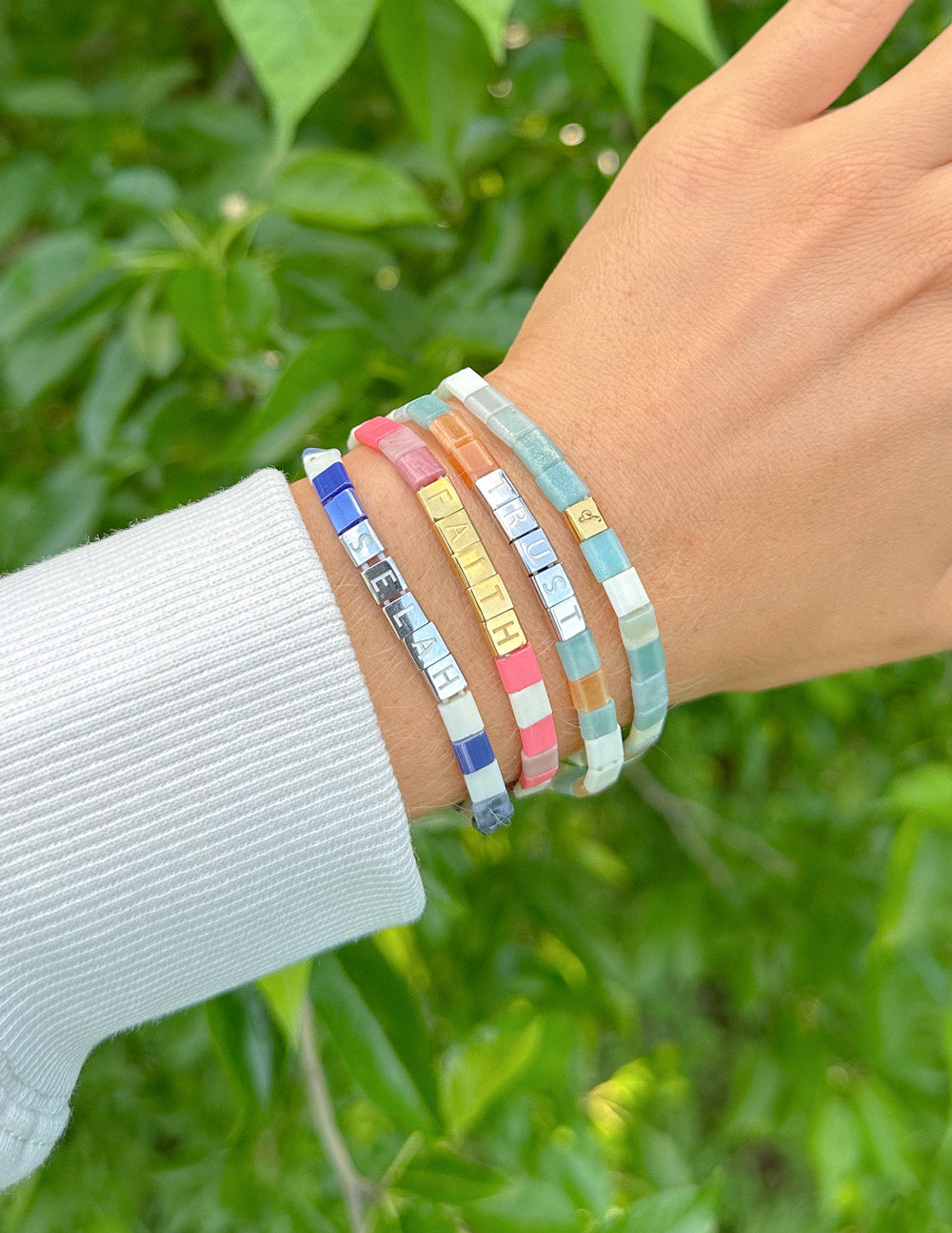 Faith Tile Letter Bracelet Religious Jewelry