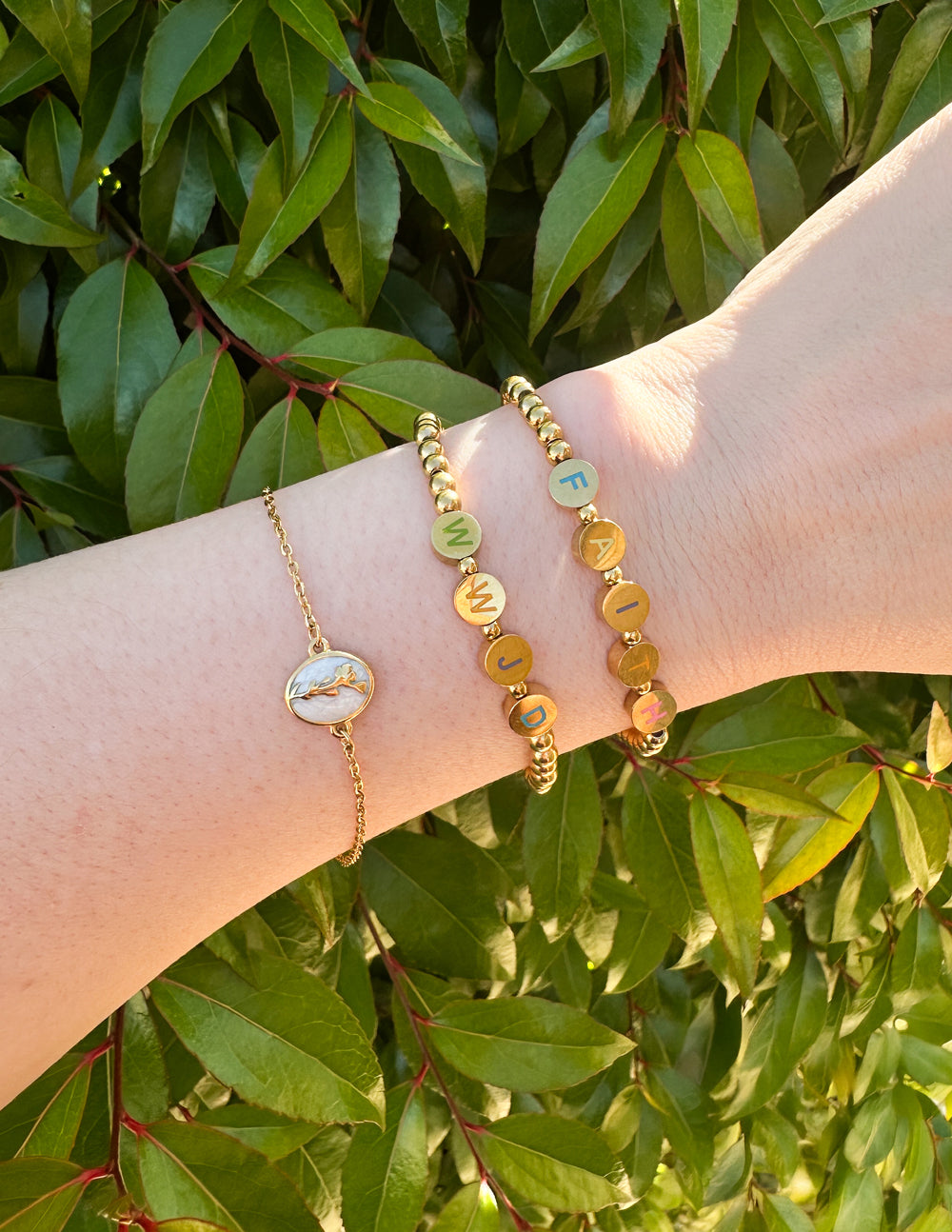 WWJD Gold Letter Bracelet Classic Faith Jewelry