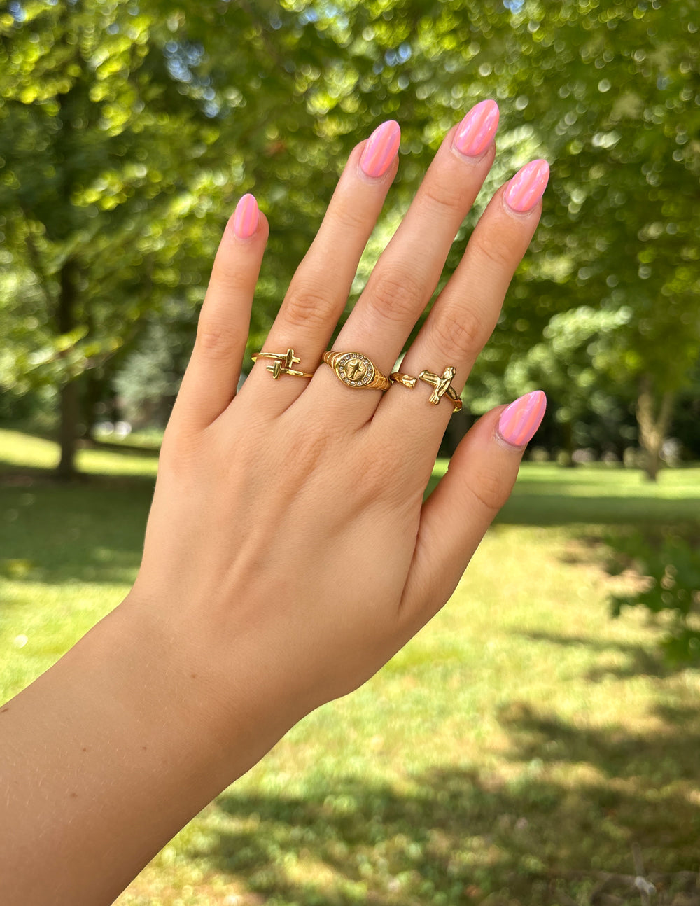 Gold Wrapped Cross Ring Religious Jewelry