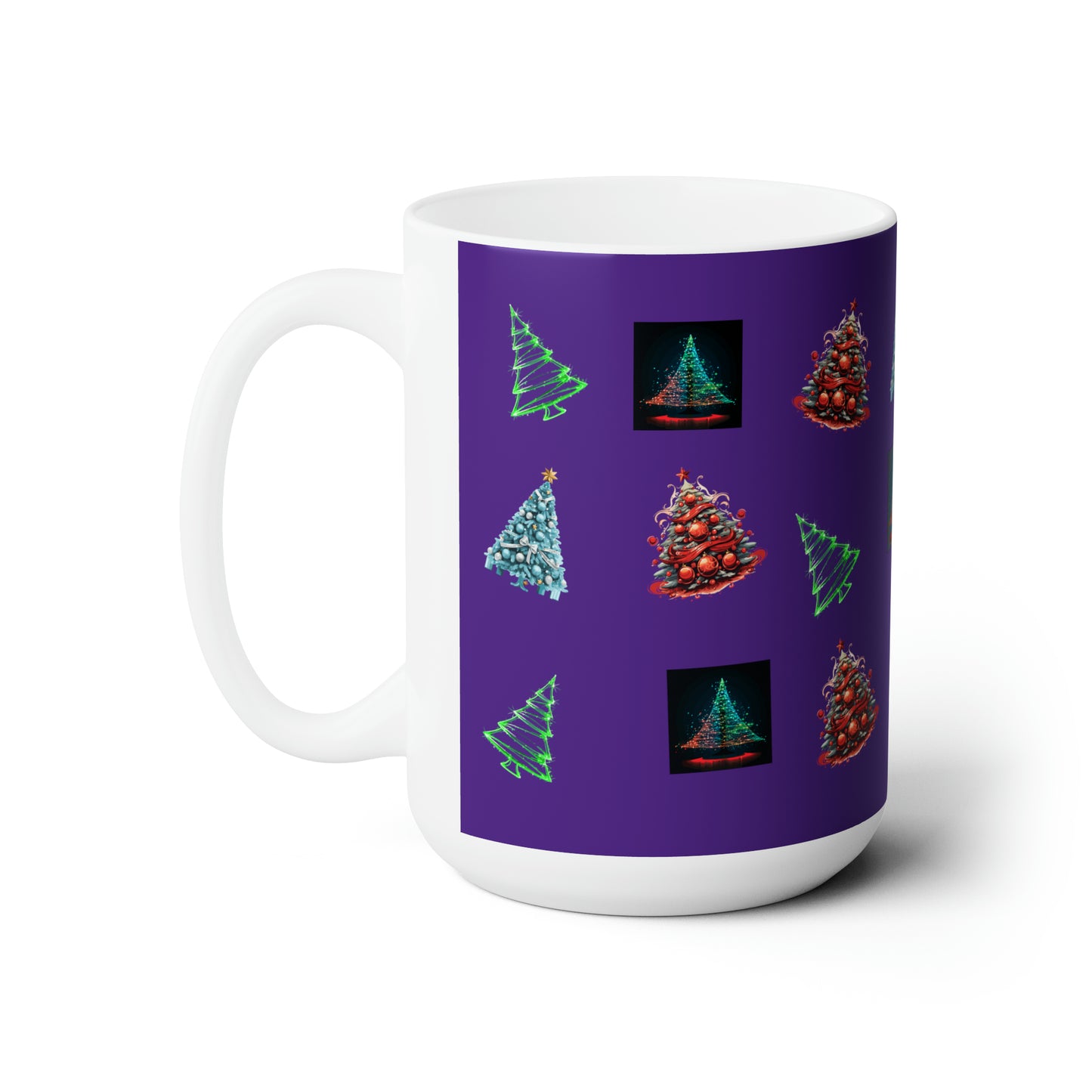 Fa-la-la Christmas Purple Ceramic Mug 15oz