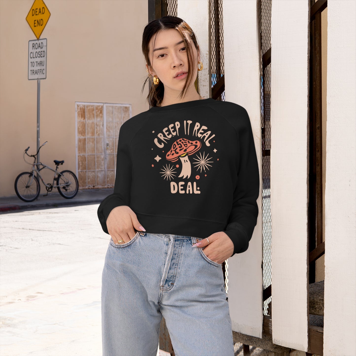 Creep It Real Deal Halloween Sweatshirt, Unique Mushroom Costume & Spooky Season Halloween Sweatshirt