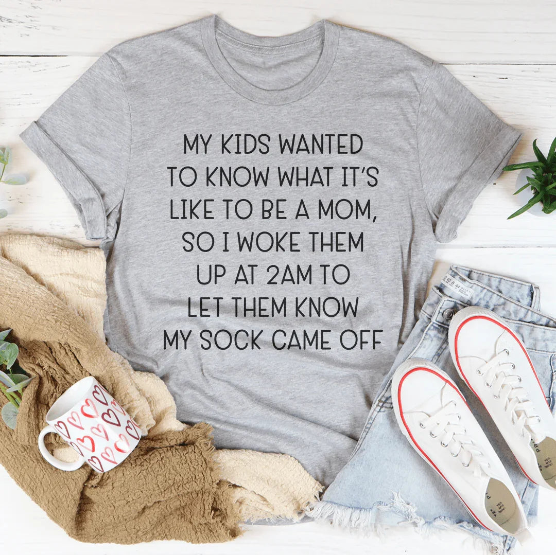 2am Mom Life Ultra-Soft Tee Peachy Sunday
