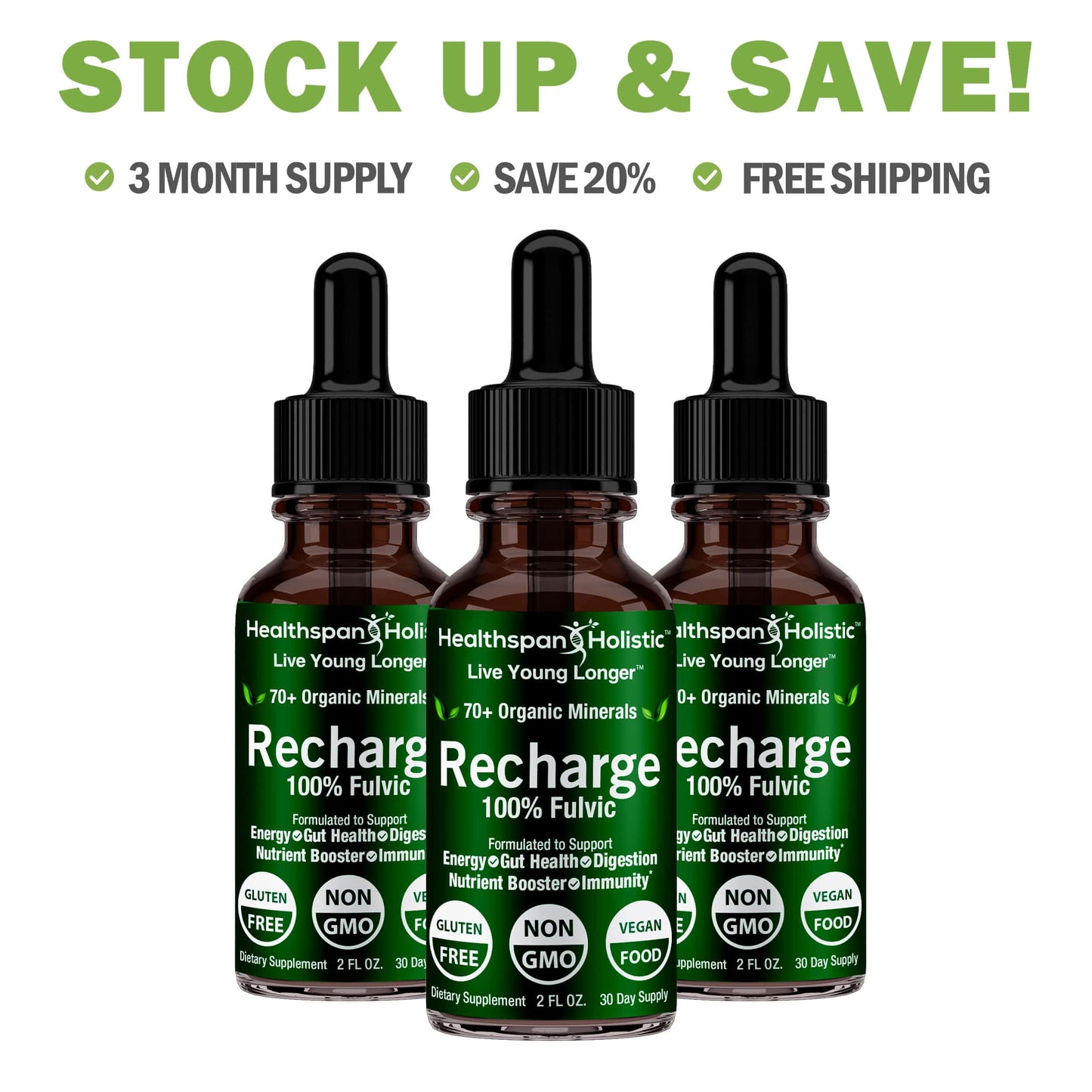 2oz Recharge 100% Fulvic Minerals Concentrate