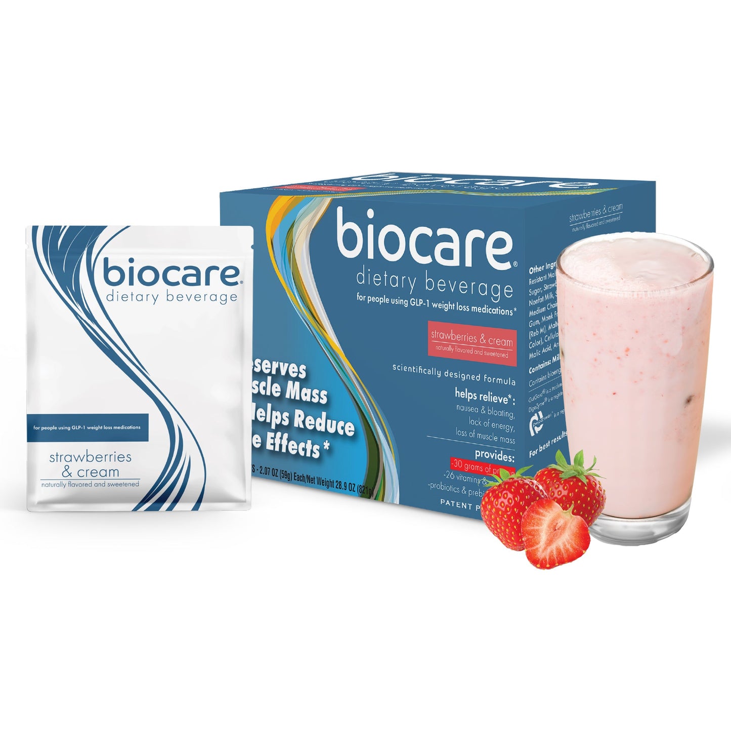 30G Protein Strawberries & Cream Biocare Dietary Beverage (14-Count)