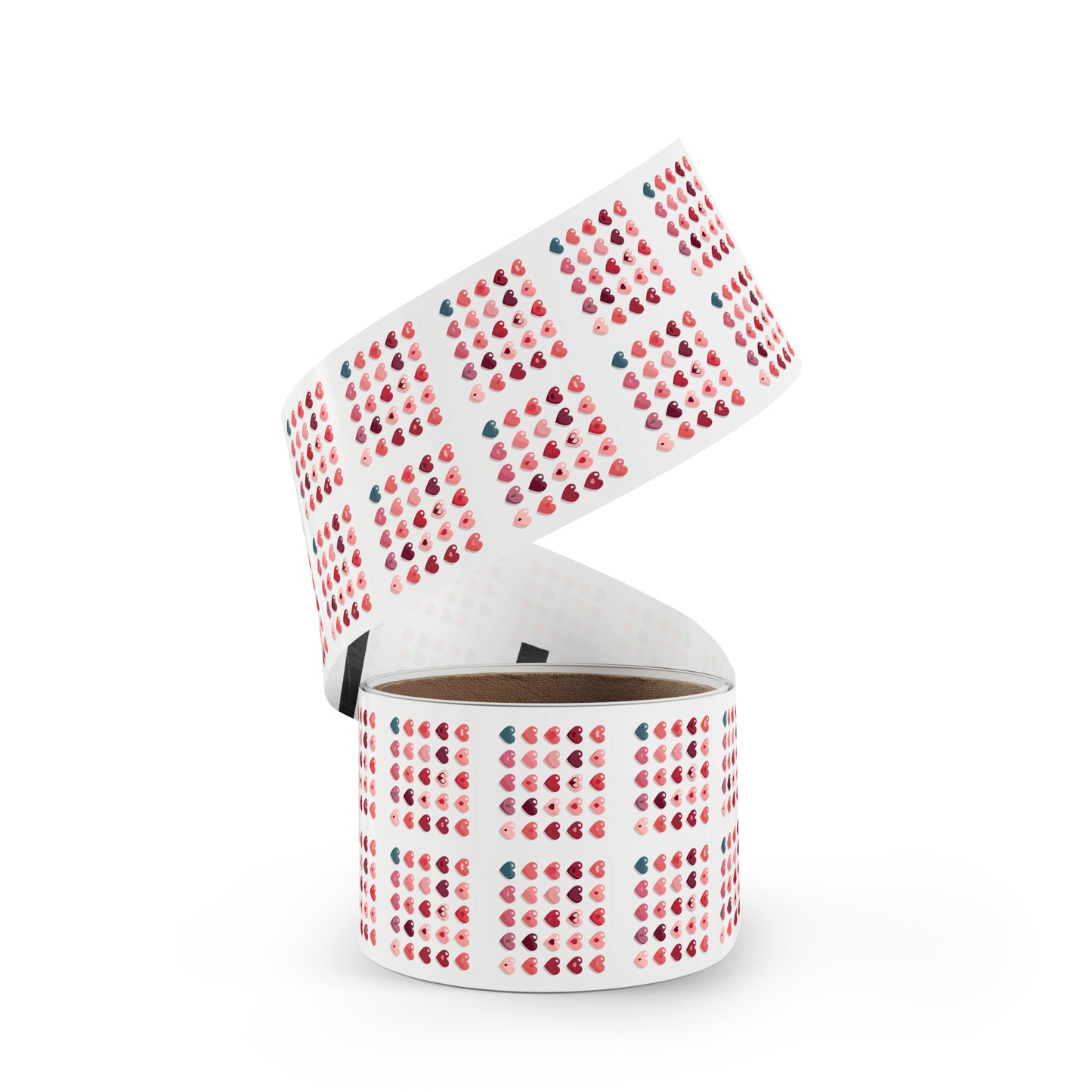 Valentine's day multi color hearts shape Square Sticker Label Rolls