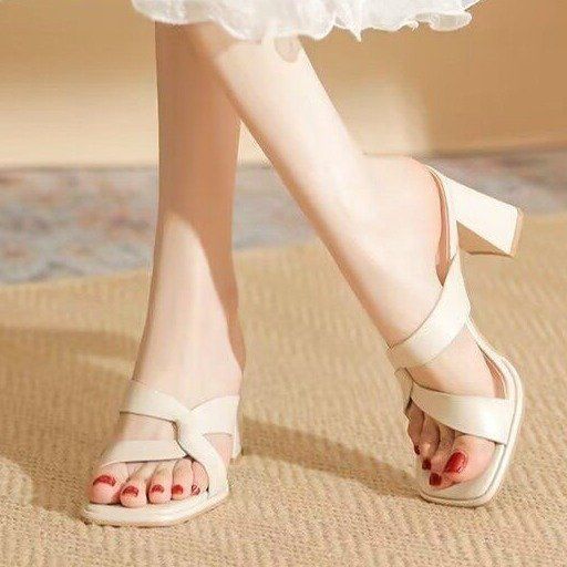 Open-Toe Chunky Heel Sandals Bold Chunky Heel Sandals