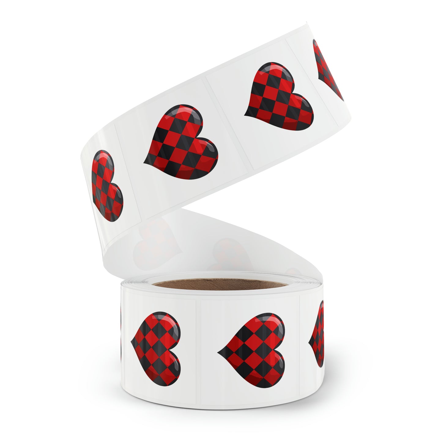Valentine's heart shape Square Sticker Label Rolls