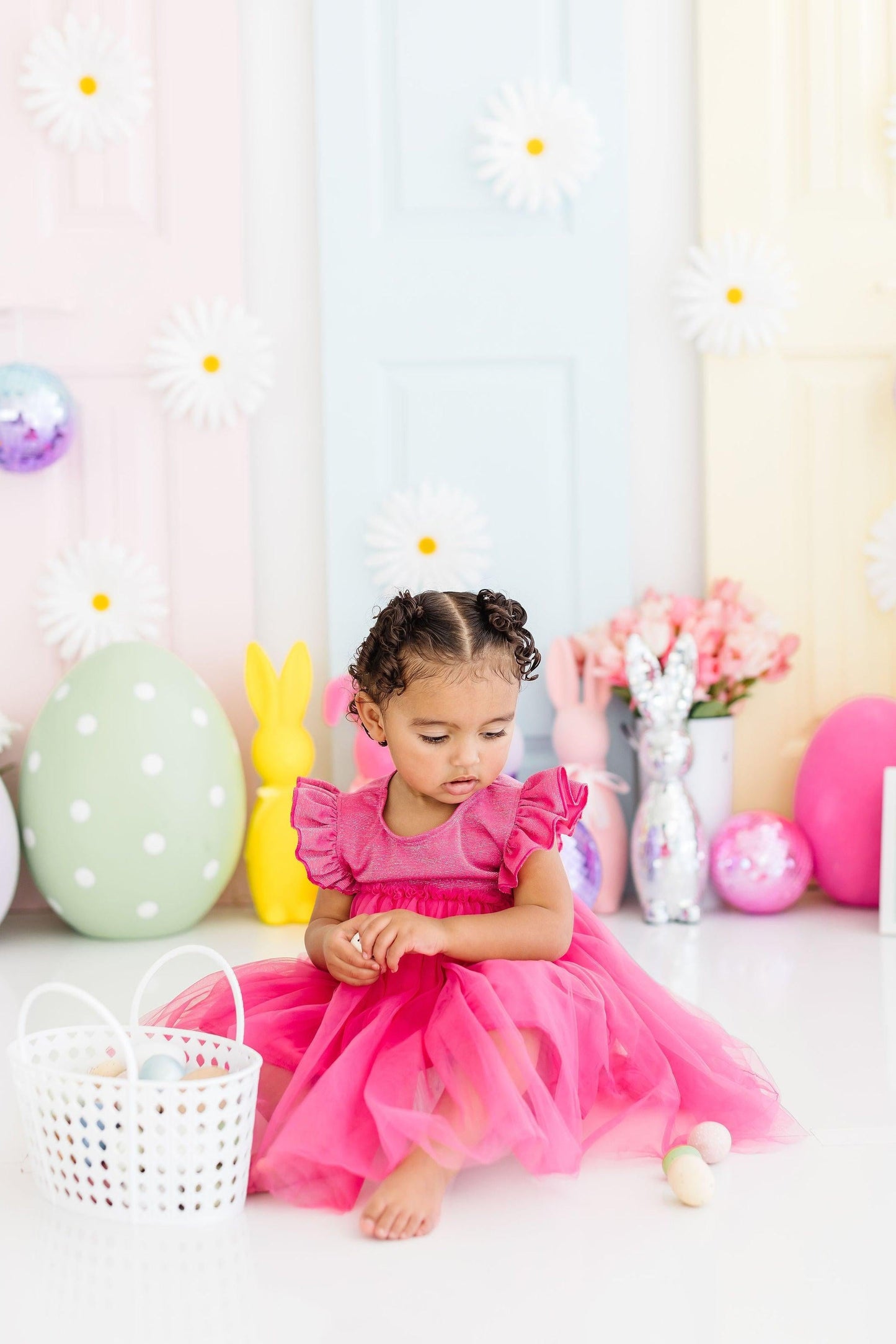 Hot Pink Shimmer Flutter Sleeve Tutu Dress Mila & Rose