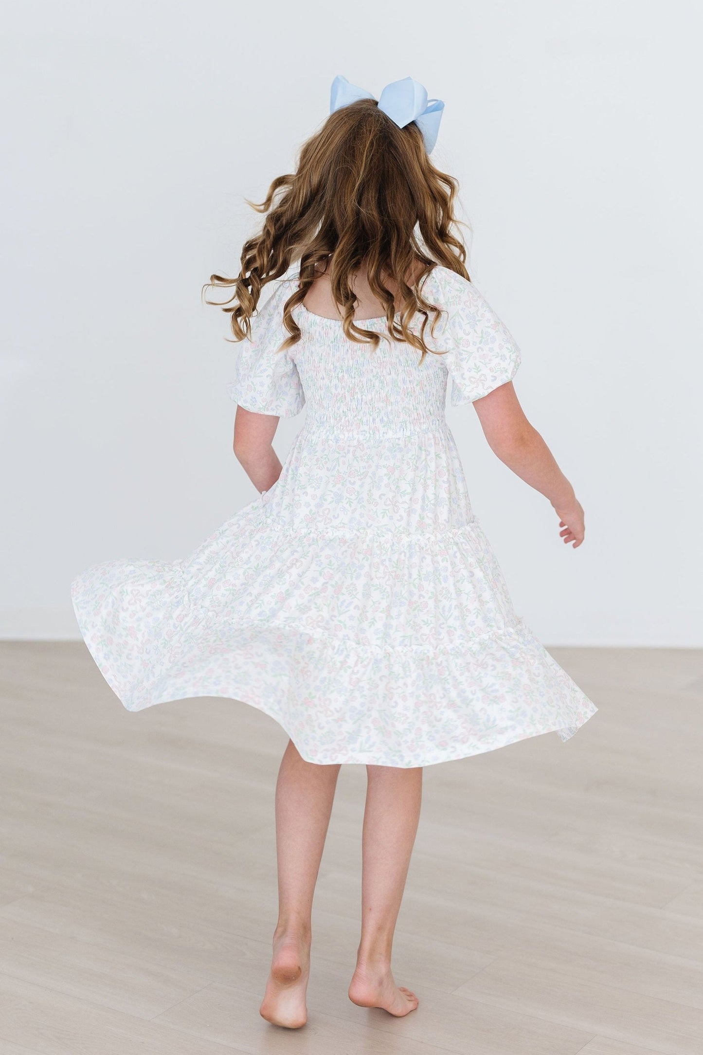 Smocked Ruffle Dress Comfortable Stretchy Cloud 9