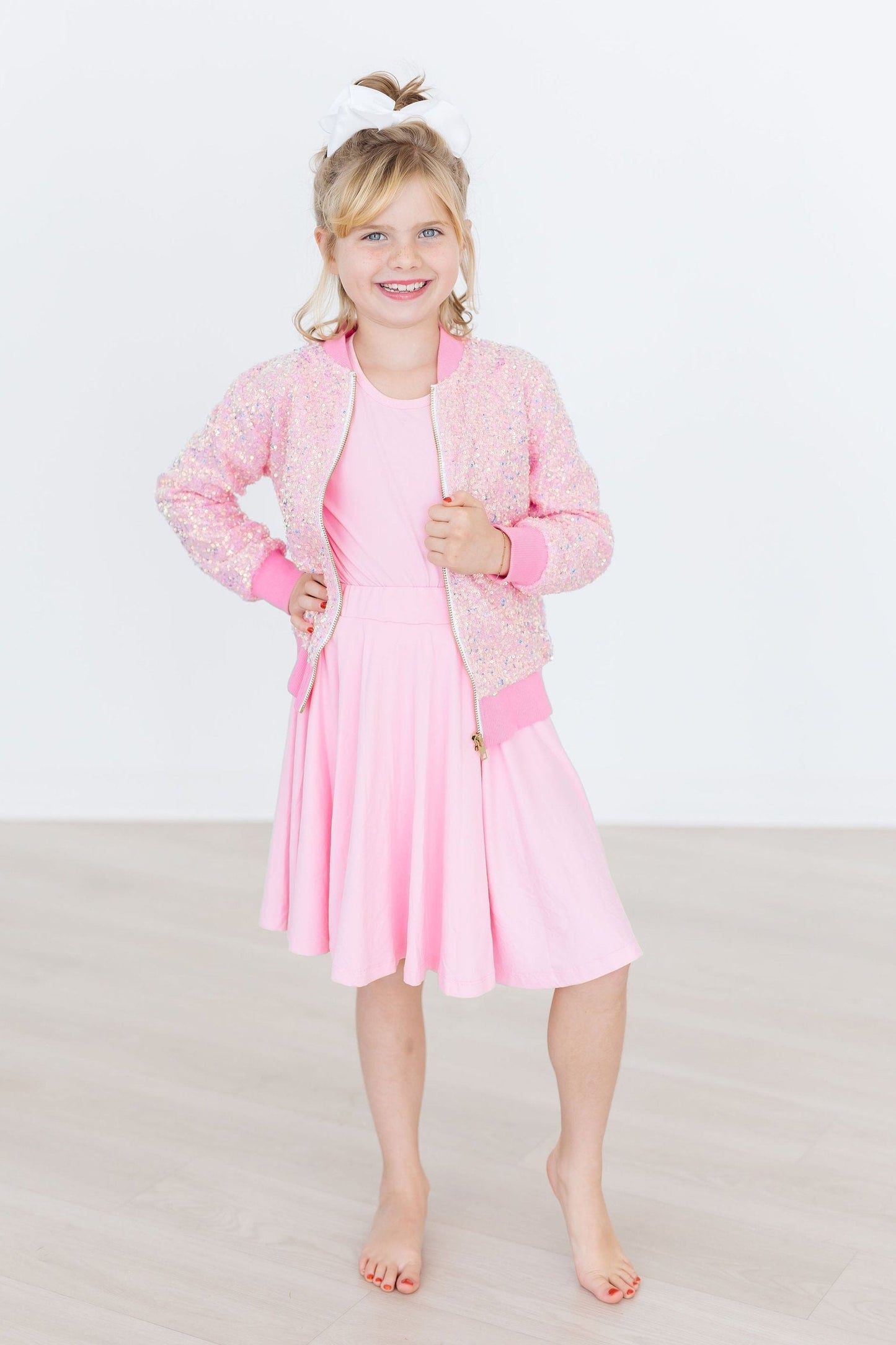Bubblegum Pink Attached Shorts Twirl Skort Mila & Rose