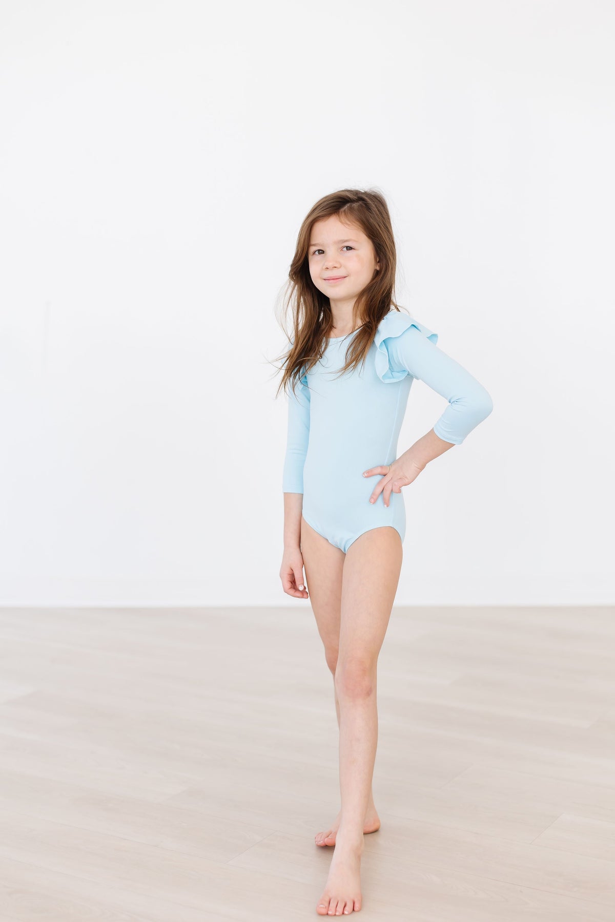 Bluebird Long Sleeve Flutter Sleeve Leotard Mila & Rose