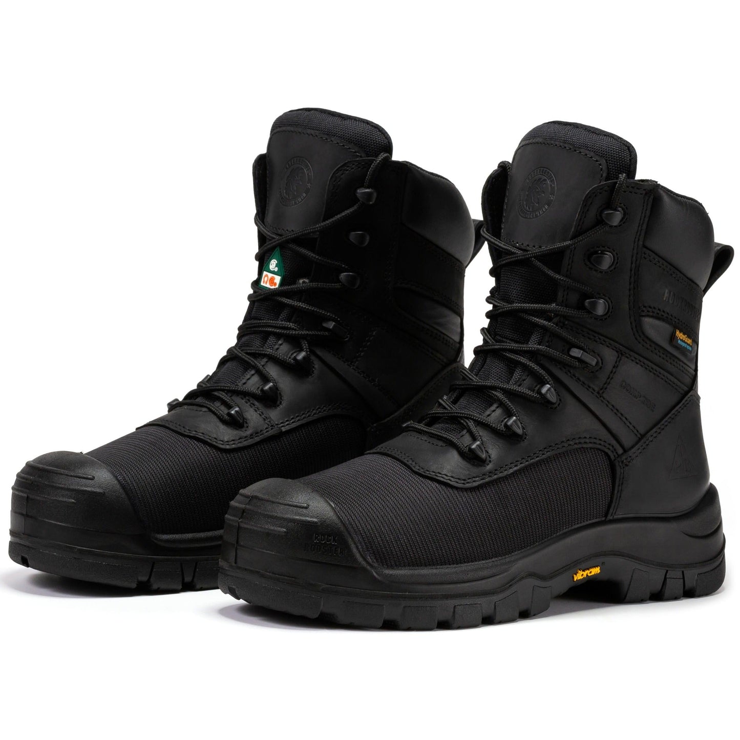 Black Waterproof Composite Toe 8 inch Work Boots ROCKROOSTER