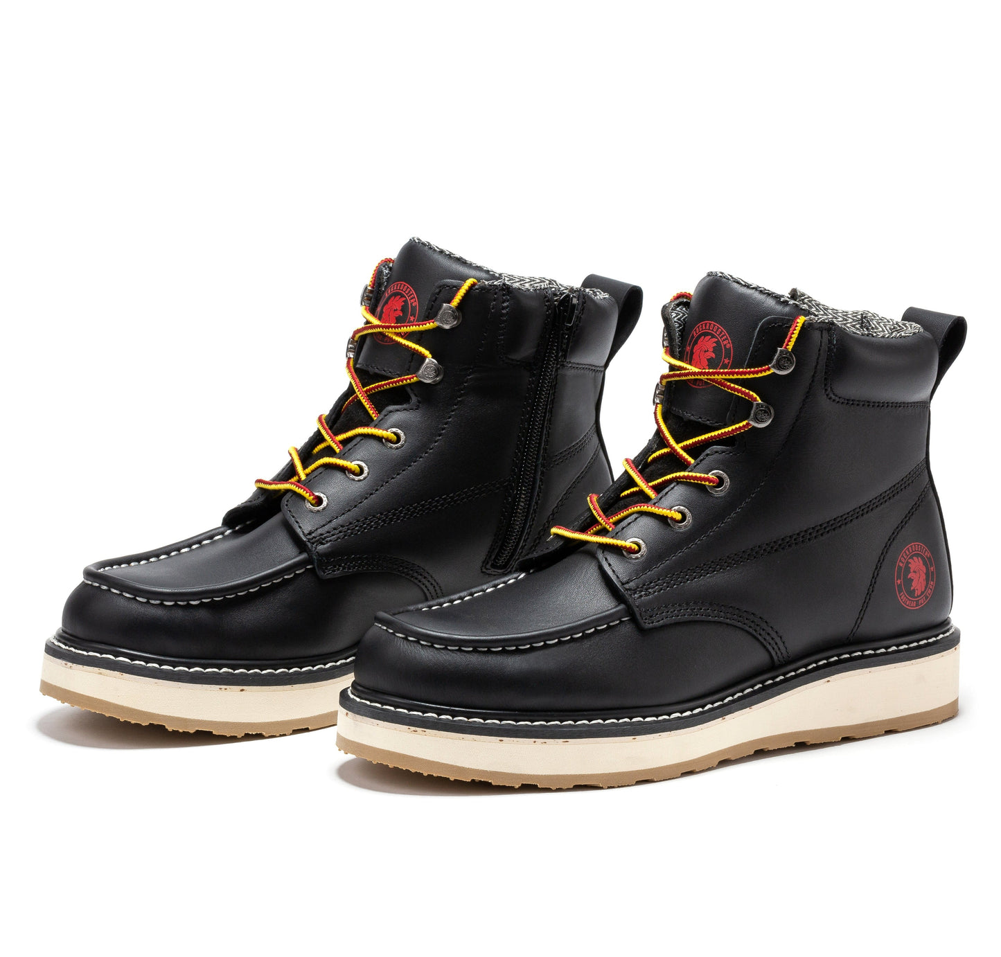 Magnolia Black Soft Toe 6 inch Wedge Work Boots ROCKROOSTER