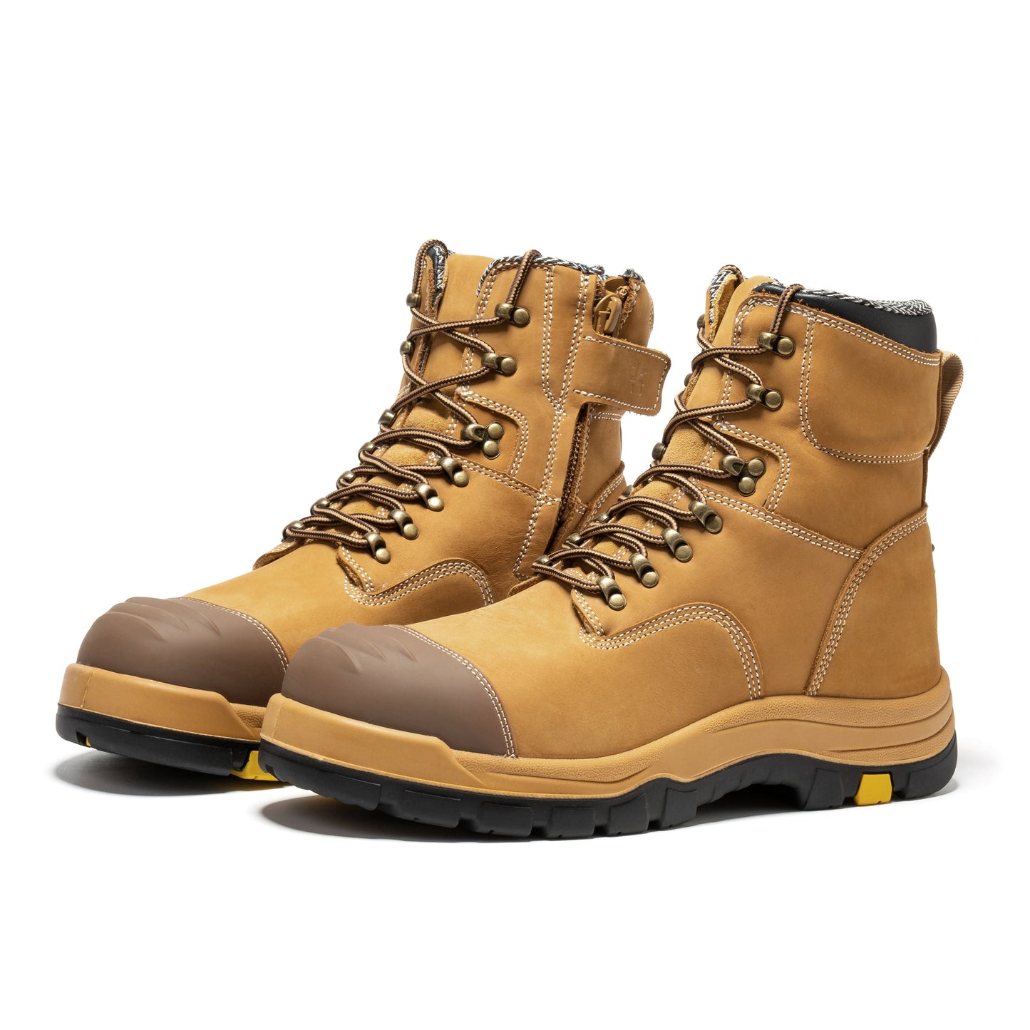 Roslyn Black Composite Toe 7 inch Zip-sided Leather Work Boots ROCKROOSTER
