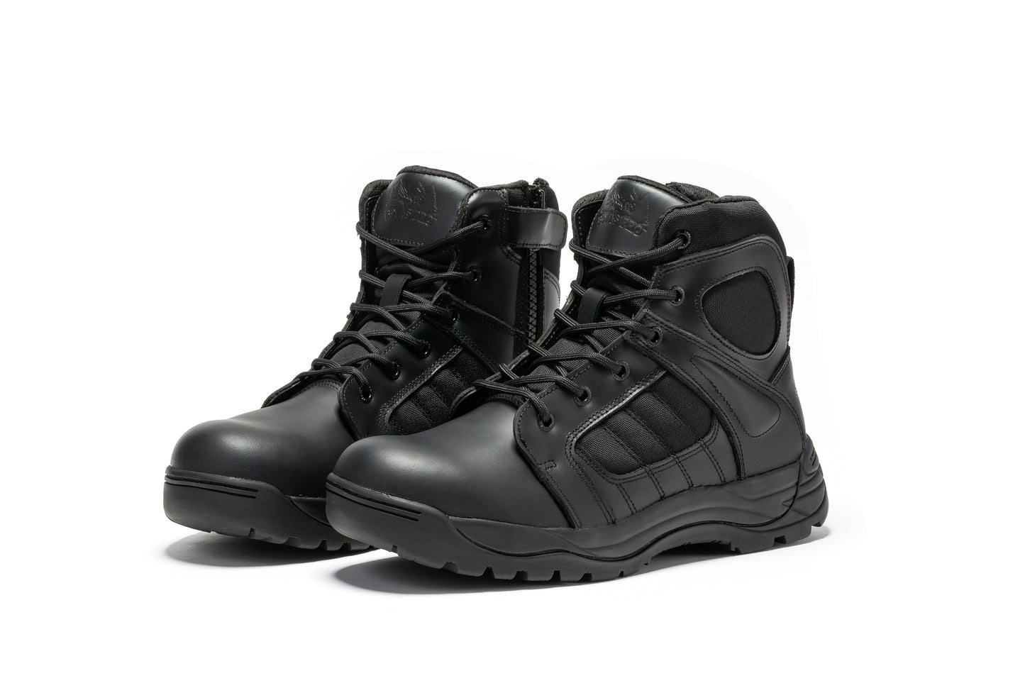 Botas Pro Black 6 inch Side Zipper Rubber Sole Tactical Boots BMP111BK