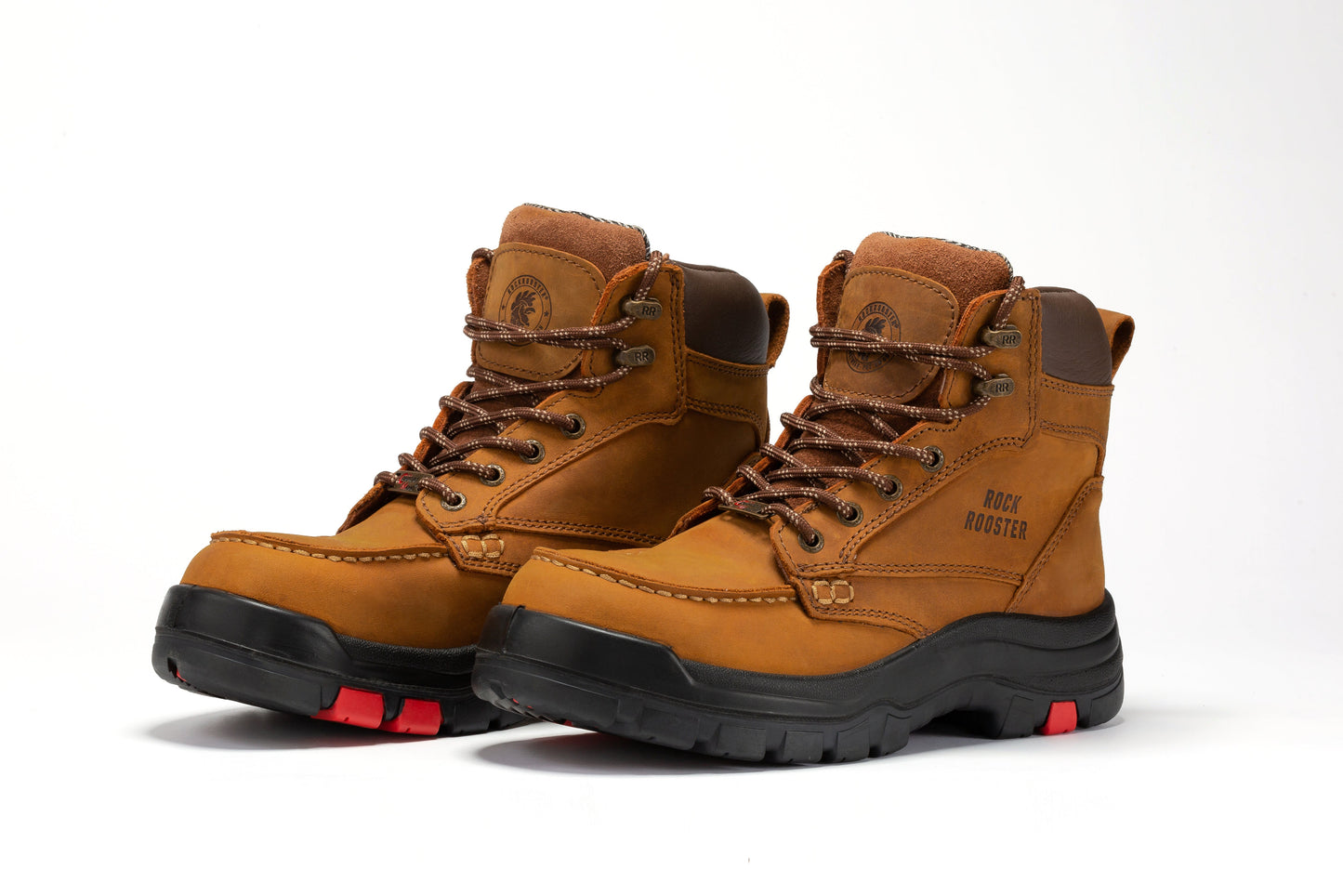 Wide Steel Toe Work Boots 6 inch Rubber Outsole ROCKROOSTER Zumbro