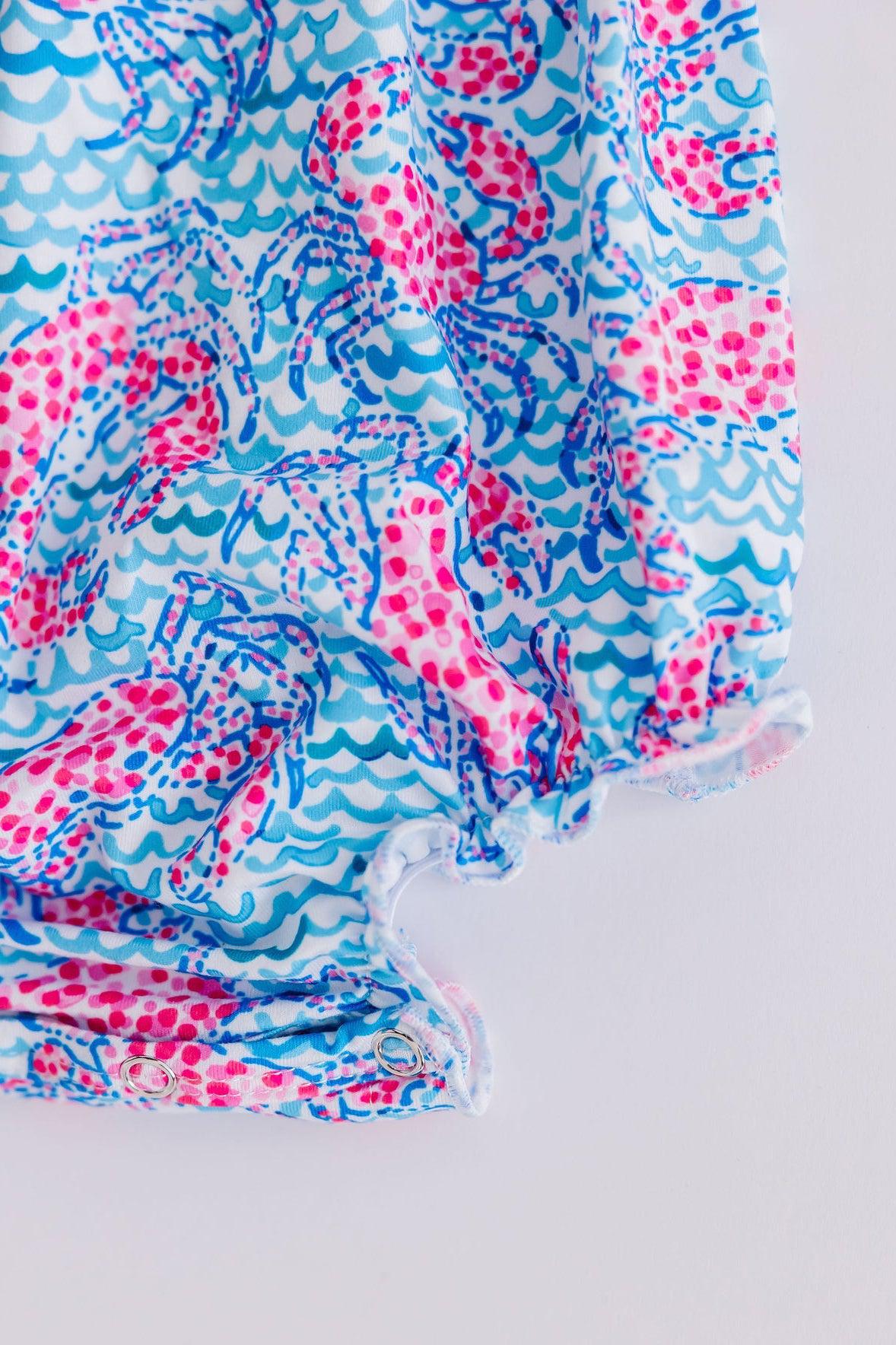 Ruffle Cross Back Romper Crab Walk Romper Mila & Rose