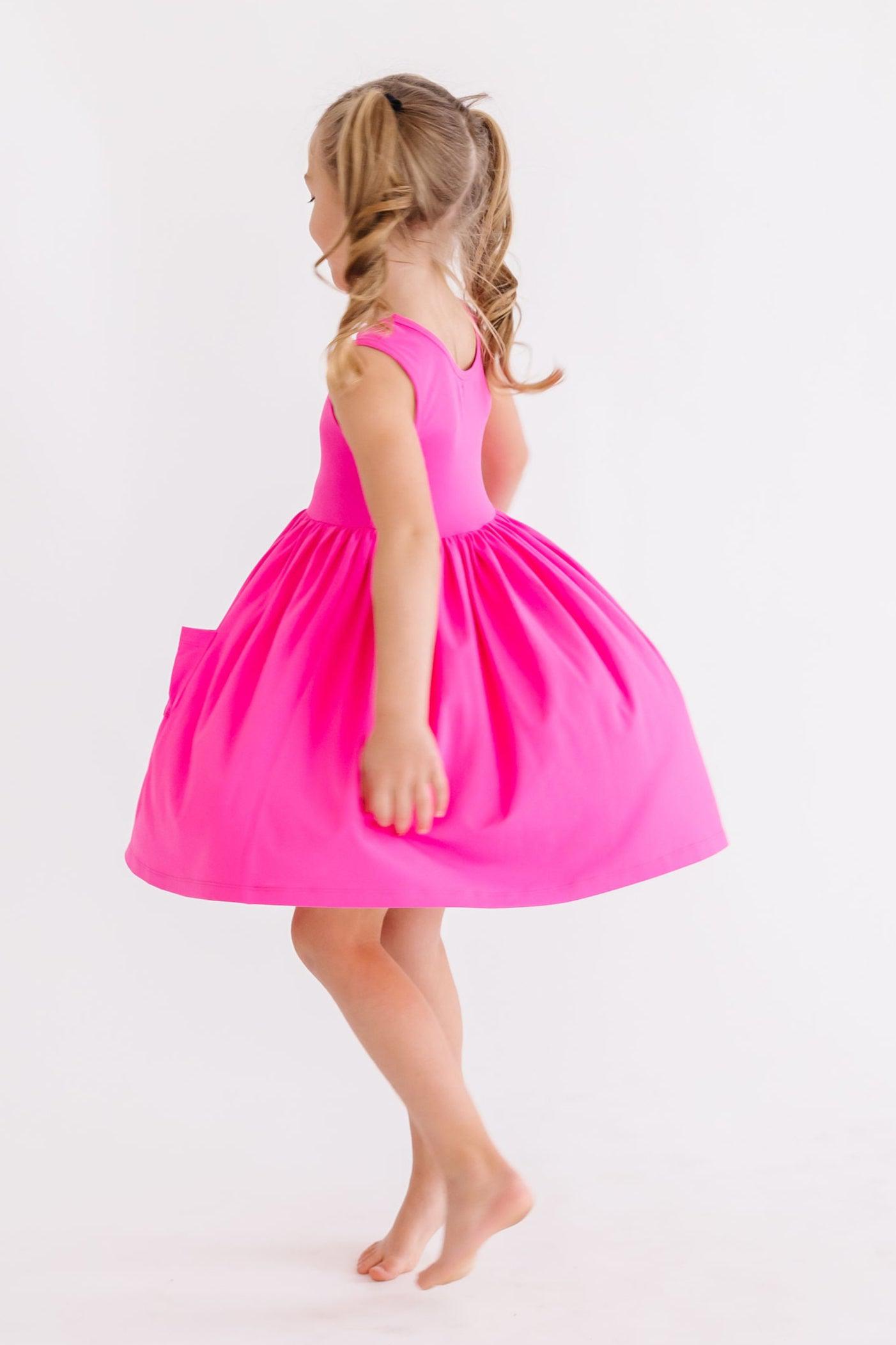 Hot Pink Twirl Tank Dress Mila & Rose