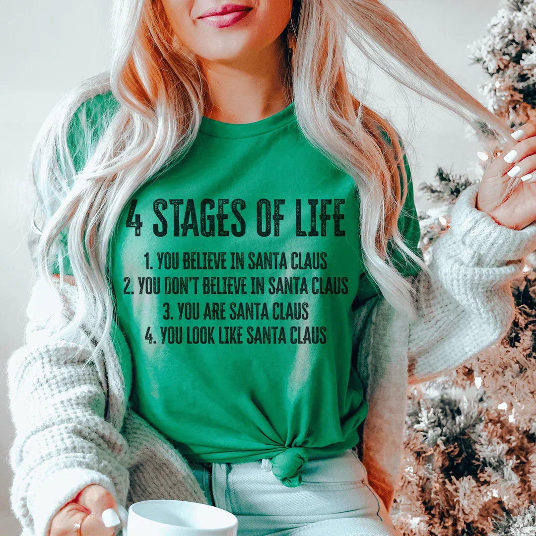 4 Stages Of Life Christmas Soft Cotton Tee Peachy Sunday