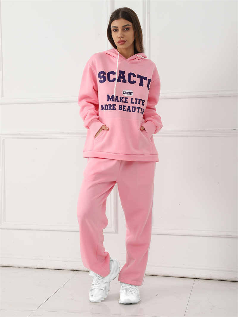 Casual Printed Top Pants Set Women's Fashion Polyester