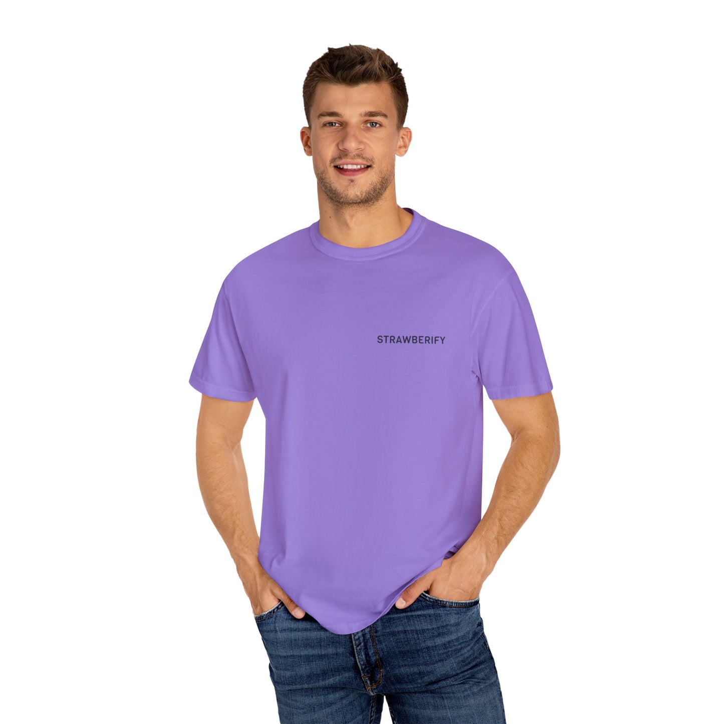 Unisex Garment-Dyed T-Shirt - STRAWBERIFY Graphic Tee for Casual Vibes