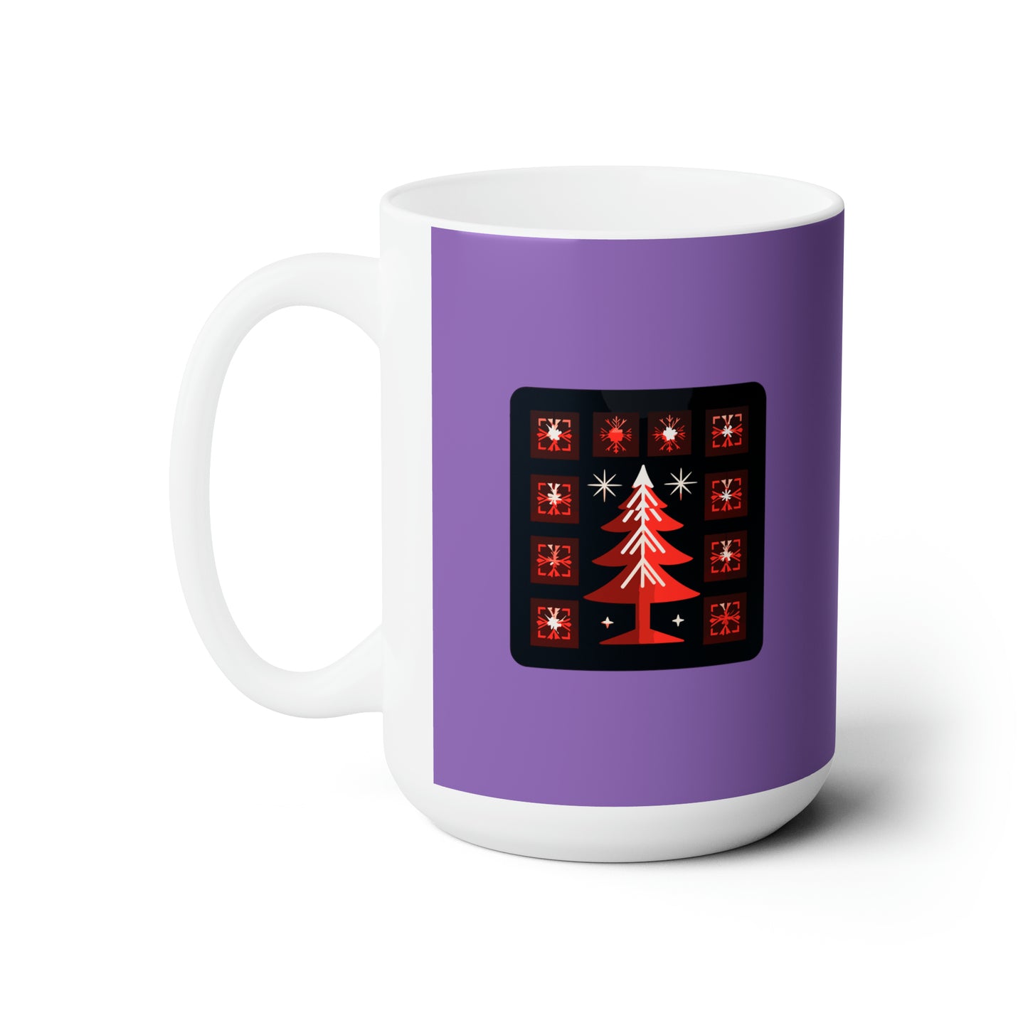 A big Christmas tree decoration, Light purple Ceramic Mug 15oz